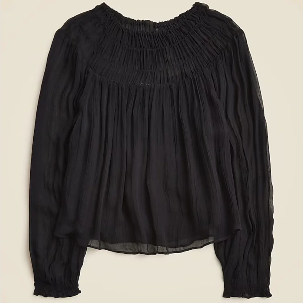 JCrew Draper Shirred Top in Crinkle Cupro, NWT, Small - Picture 2 of 10